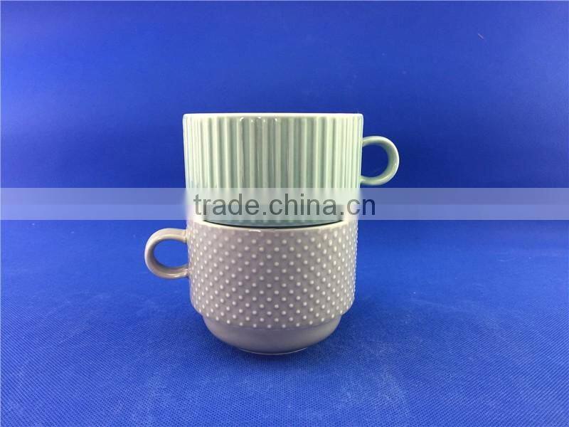 hot selling colorful stackable coffee mugs with rack