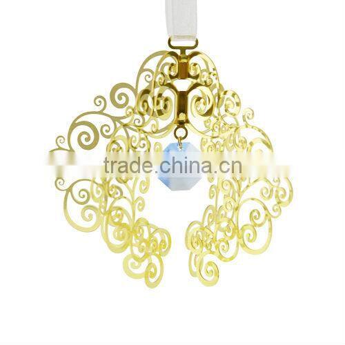 Hot Sale Metal Christmas Snowflake Hanging Ornament Stand with Porcelain Ball Pendant WS331-SS10100B