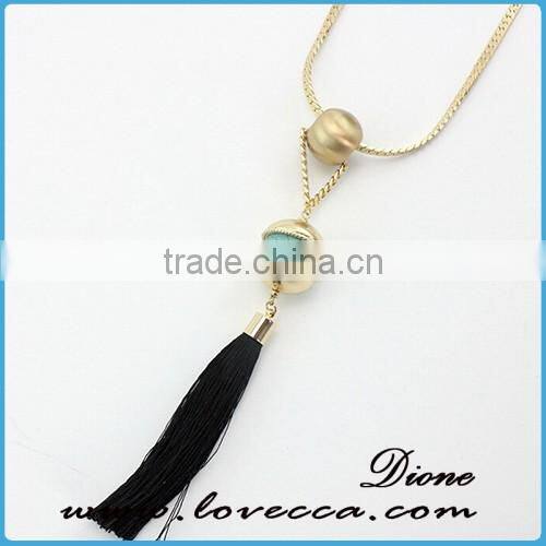 Dubai gold necklace fashion gold long chain gemstone necklace