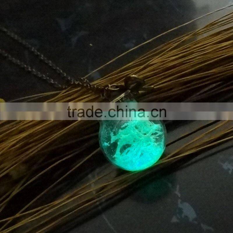 Luminous glass anchor necklace jewelry cheap jewelry glow in the dark