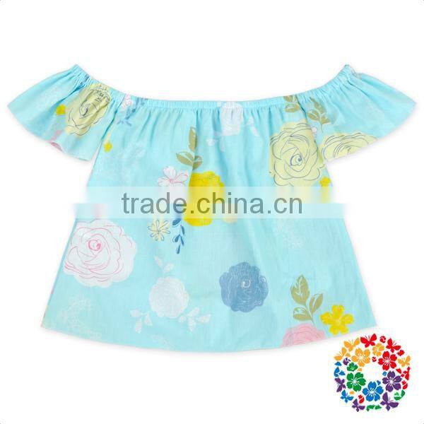 Baby Girls Summer Gift Boutique Cotton Romper Off Shoulder Romper Yellow Flower Flutter Bodysuits