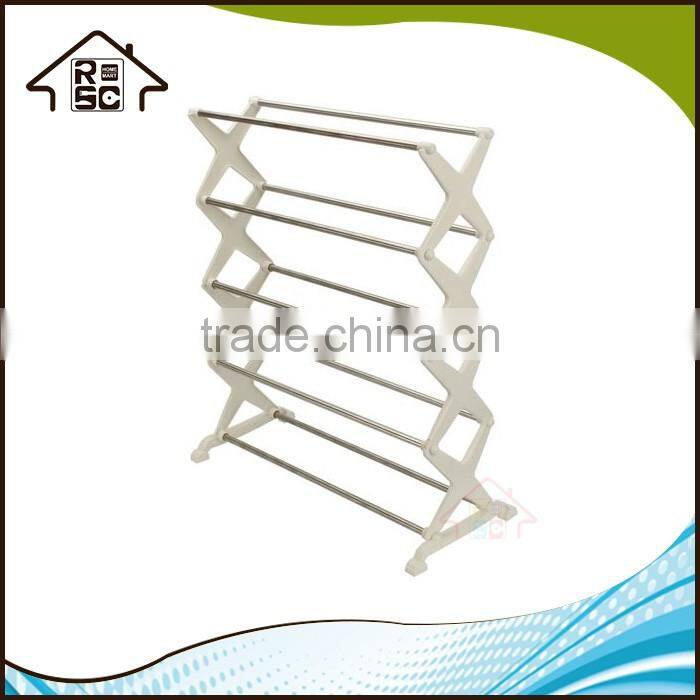 NBRSC Cheap Portable 5 Tier Foldable Stainless Steel Plastic Shoe Rack Shoes Storage Rack
