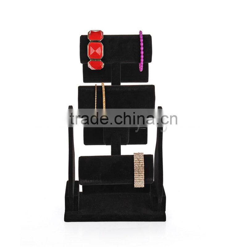 High quality velvet covered Splittable multifuction rotating display stand for bracelet