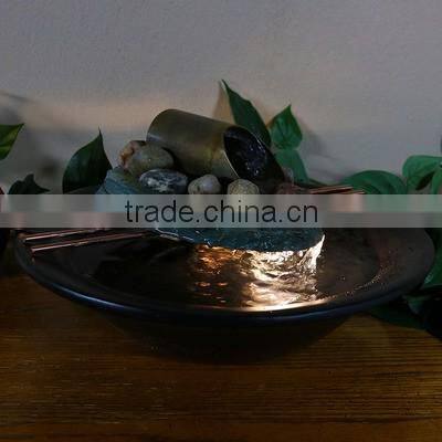 Soothing Balance Slate Tabletop Water Fountain with LED Light