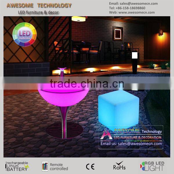 metal frame table, metal legs led bar table