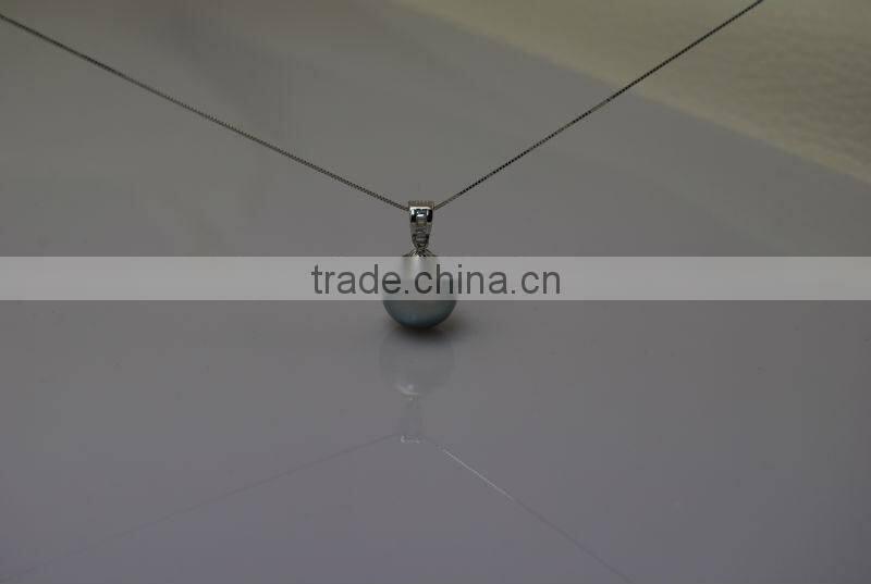 17'' 10-11mm tahitian peacock blue pearl necklace