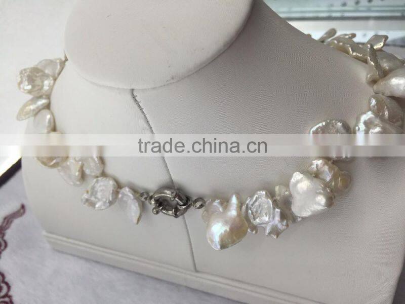 9-10 mm White Baroque Freshwater Pearl Jewelry Necklace