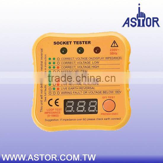UK GFCI Detect faulty wiring status receptacle socket tester