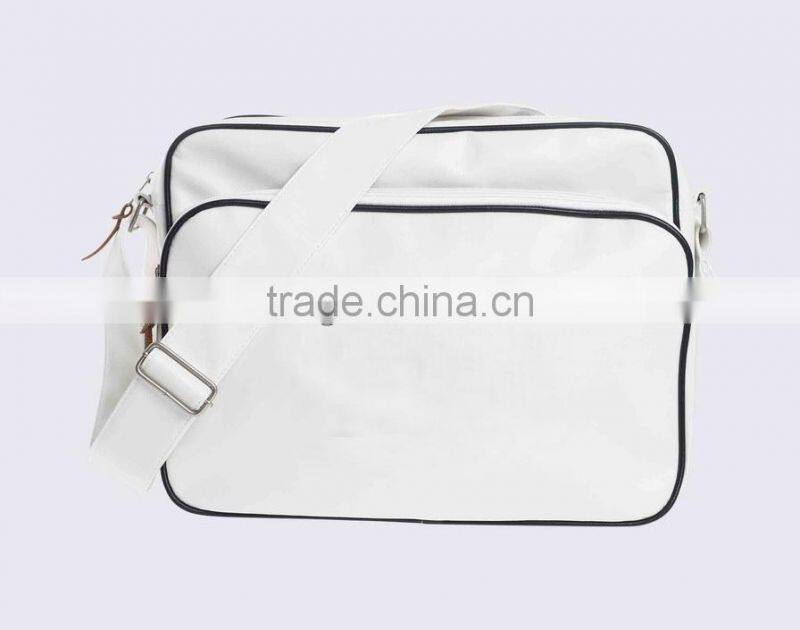 Solid PU Student Shoulder Bag