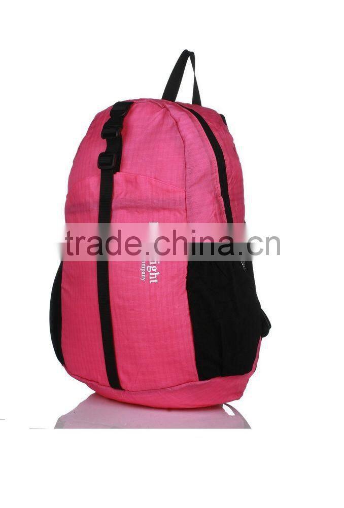 2014 promotional foldable soft backpack lightweight folding travel backpack, Pink(CF-209)