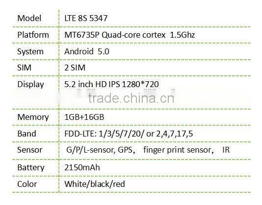8S mobile 4G LTE8S5347 5.2" smart phone