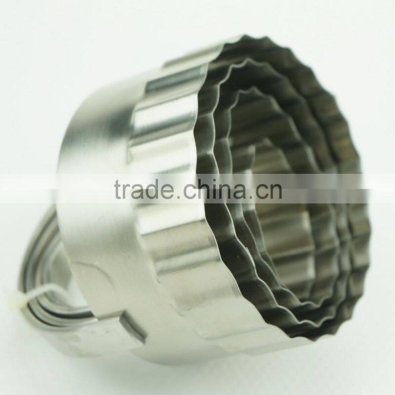 47098 4 pcs round shape stainless steel cookie cutter set