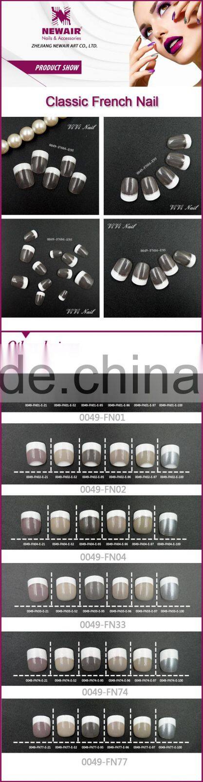 New air Nail Art French Nail Tips With Glue Colorful