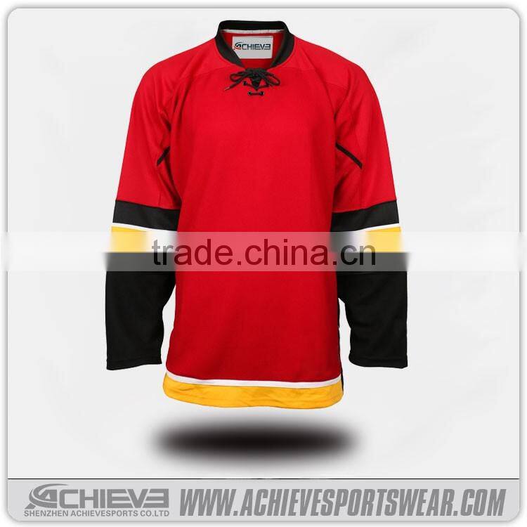 2016 promotional sports wear sublimation printing ice hockey club jersey uniform