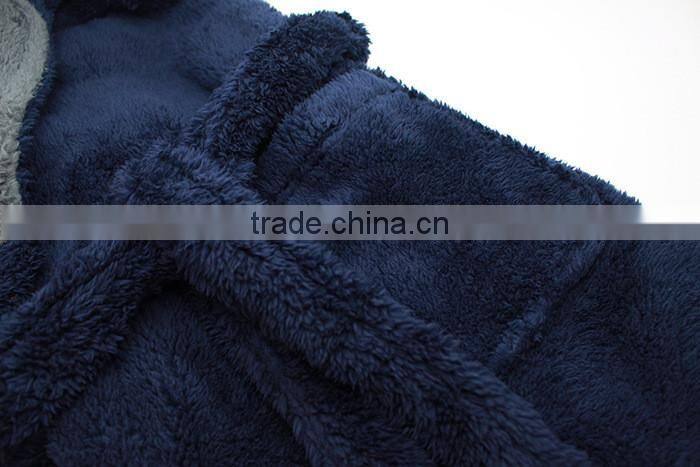 100% polyester shaggy fleece men's robe, men's hoodies bathrobe,fluffy bath robe