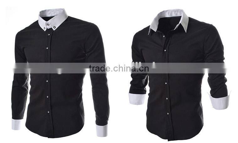 Men Dress Casual Formal Fitted Shirts , Slim Shirts For Men
