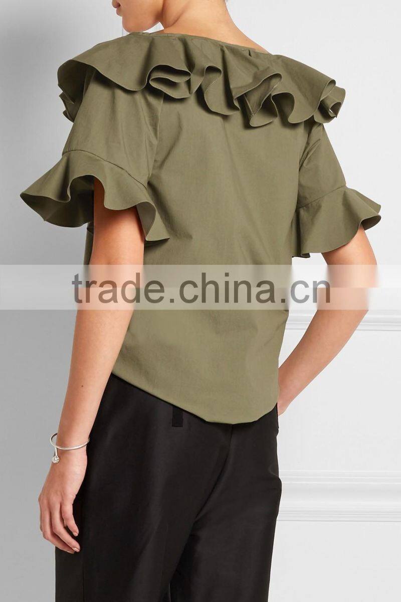 Pictures of girls cotton tops 2016 neck design fashion crop top HST3762
