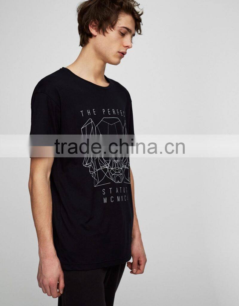 100% cotton fashion design custom printing shirts mens black t-shirt