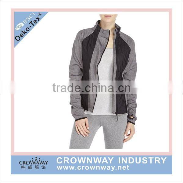 Outdoor knitting thumb hole sports jacket for women