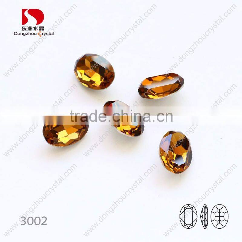 QUALITY topaz oval crystal material fancy foiled back stone wholesale