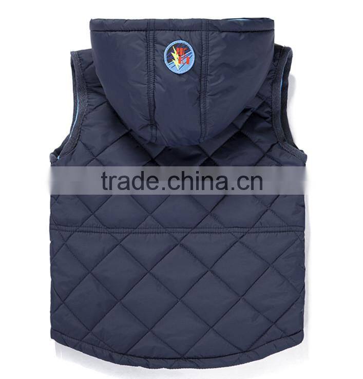 OEM hooded sleeveless jacket children