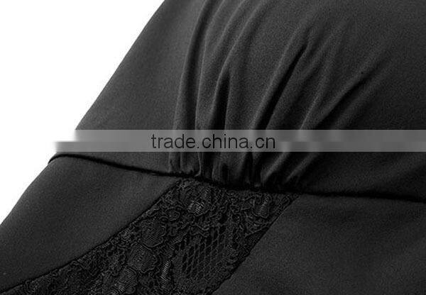 Women factory manufacturer latest fashion lace trim beadd a-line dress