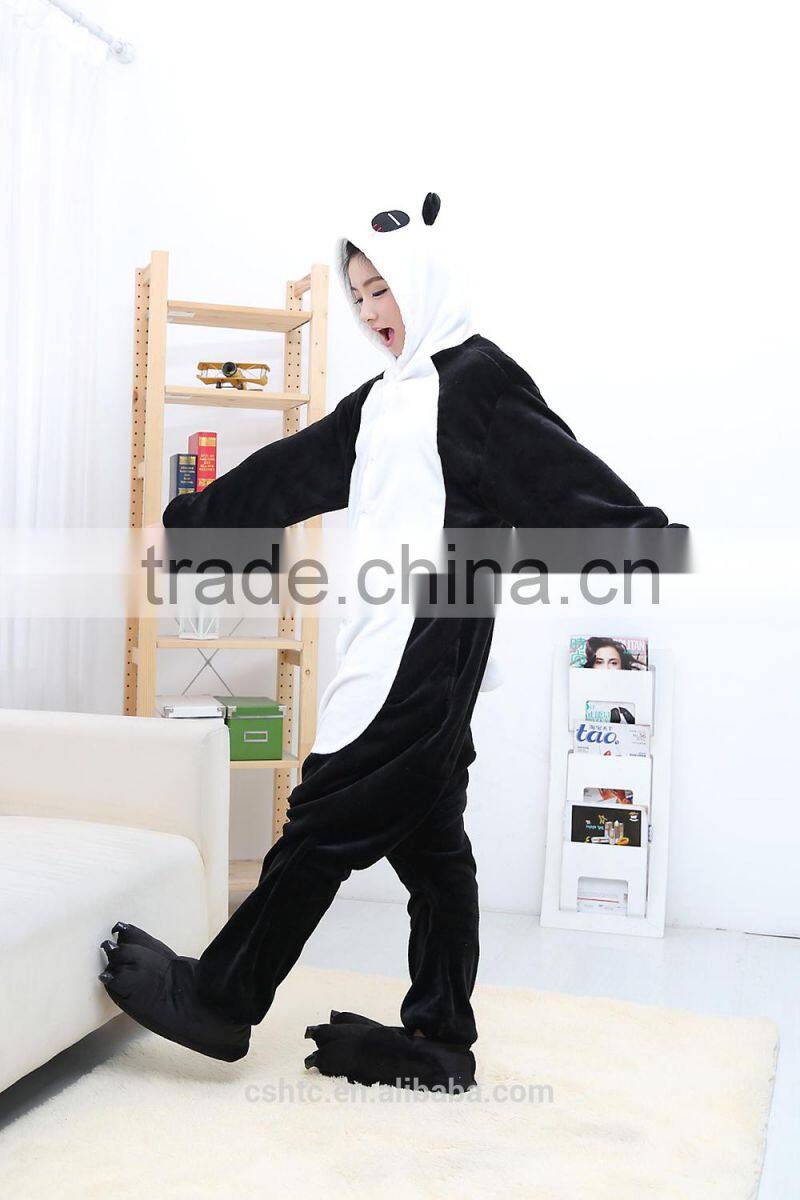 flannel cartoon adult animal jumpsuit animal pajamas jumpsuit panda design