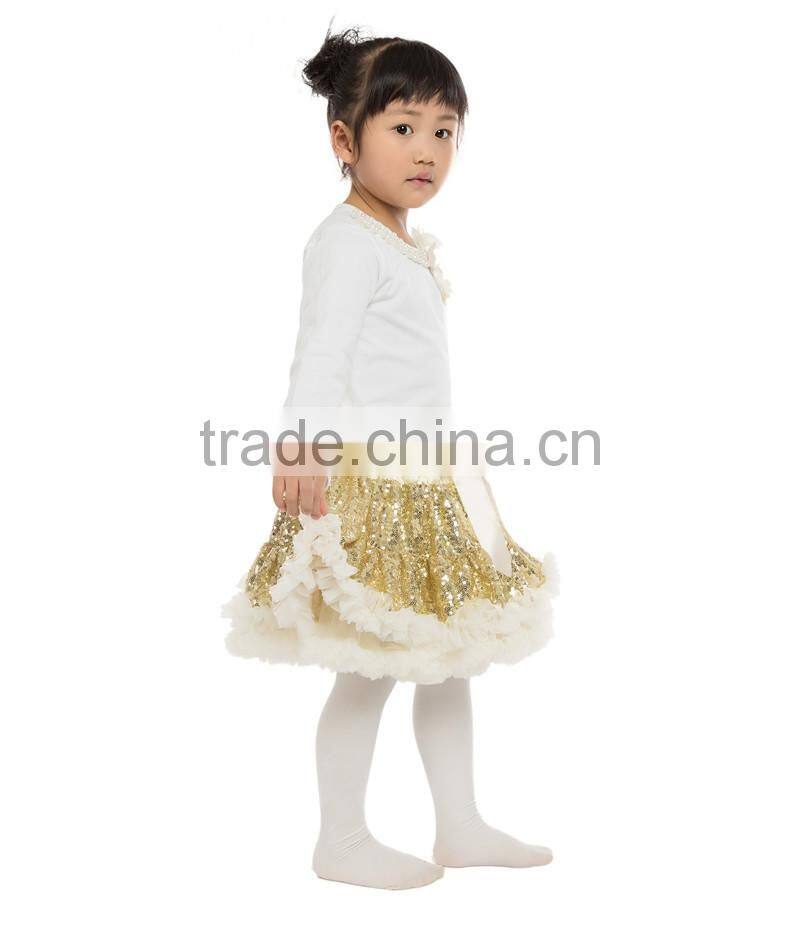 Princess baby girls tops designs sequin skirt boutique outfits for baby girl