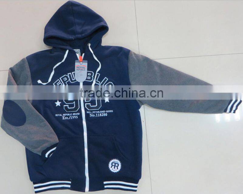 stock wholesale fleece jacket sherpa lined hooded fleece jacket /coat