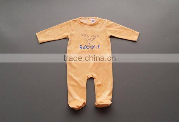 Good quality nice printed plain baby romper with feet