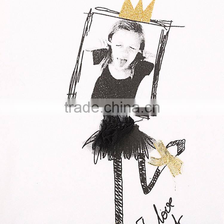 YAKUYIYI Hot Sale Girl White Cartoon Print Long Sleeve Casual Tee Shirt