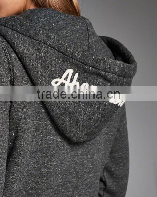 OEM 2016 high quality in printinm wholesale hemp gray full zipper fleece jacket