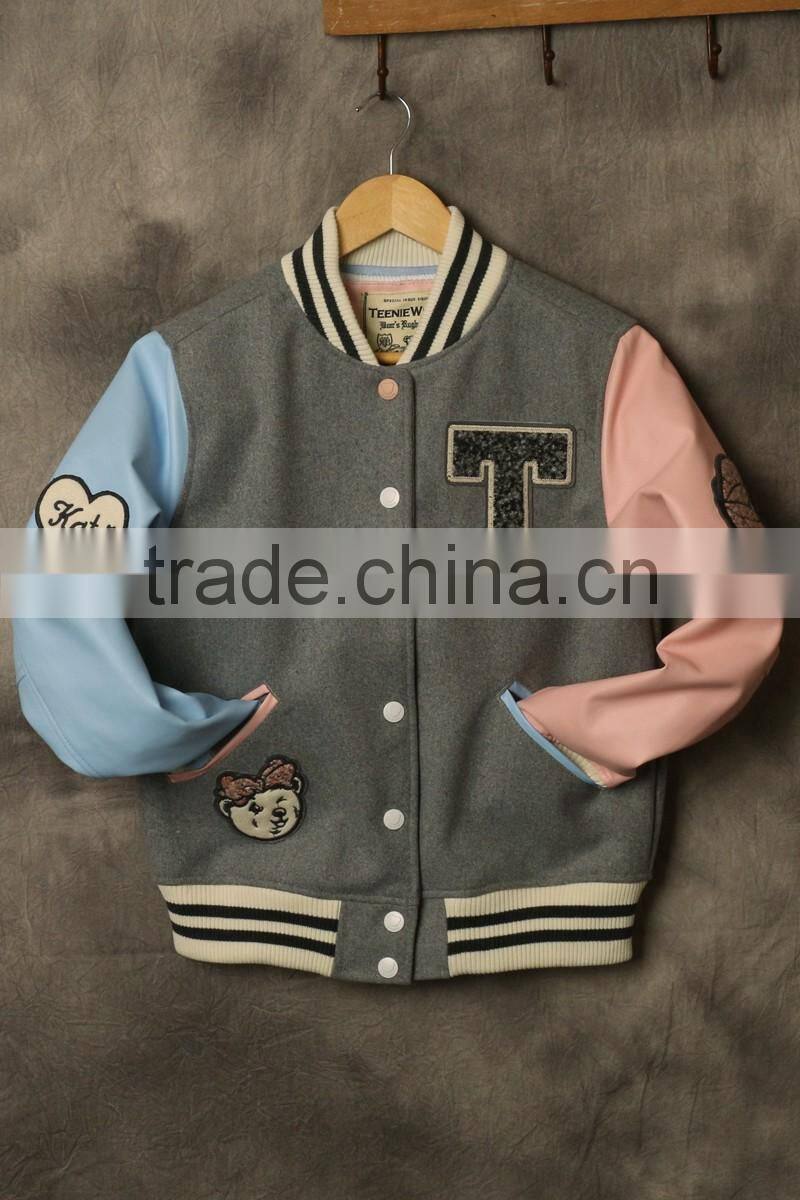 custom slim fit baseball jacket for woman