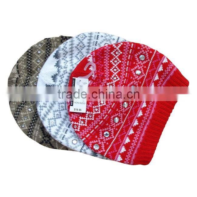 fashion & popular 100% acrylic knitted winter kids hats