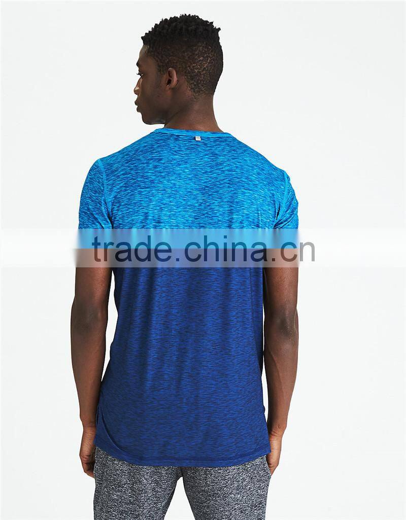 MGOO Sport Wear Dri Fit T Shirts Wholesale Polyester Spandex Color Block T-shirts For Men
