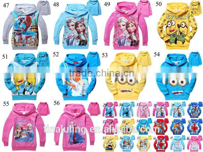 fashion girls cartoon zipper-up sweatshirt kids hoodie