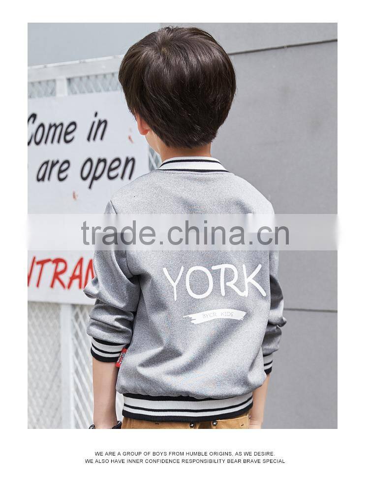 Boys Knit Jacket Kids Sweatshirt Custom Print Zip Up Spring Autumn Coat Cheap Sale in Bulk