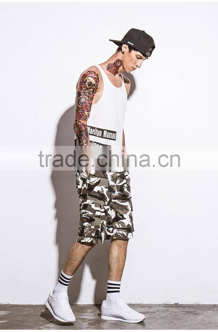 Fashion printed wholesale mens string vest