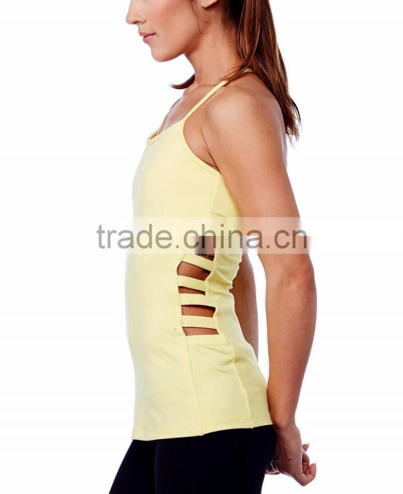 Hot sale latest knitted fancy sleeveless lady tops