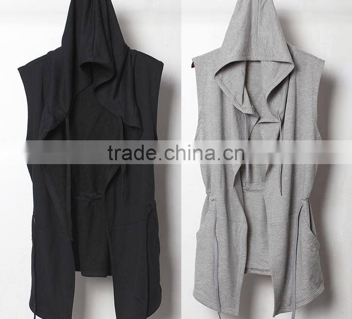 2016 fashion custom full face zip long knee length hoodie