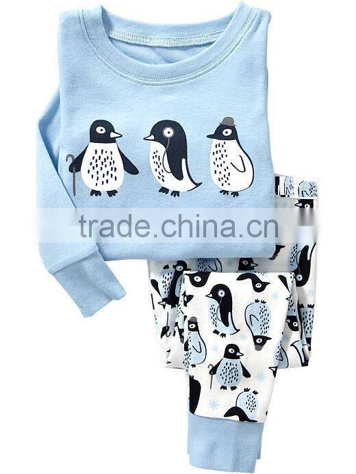 Penguin printed pajamas set for girls