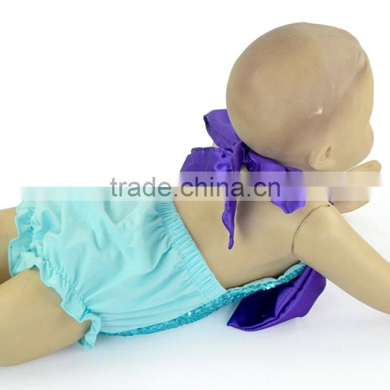 OEM Manufacturer Boutique Baby Swimwear Kids Sequins Beachwear with Headband