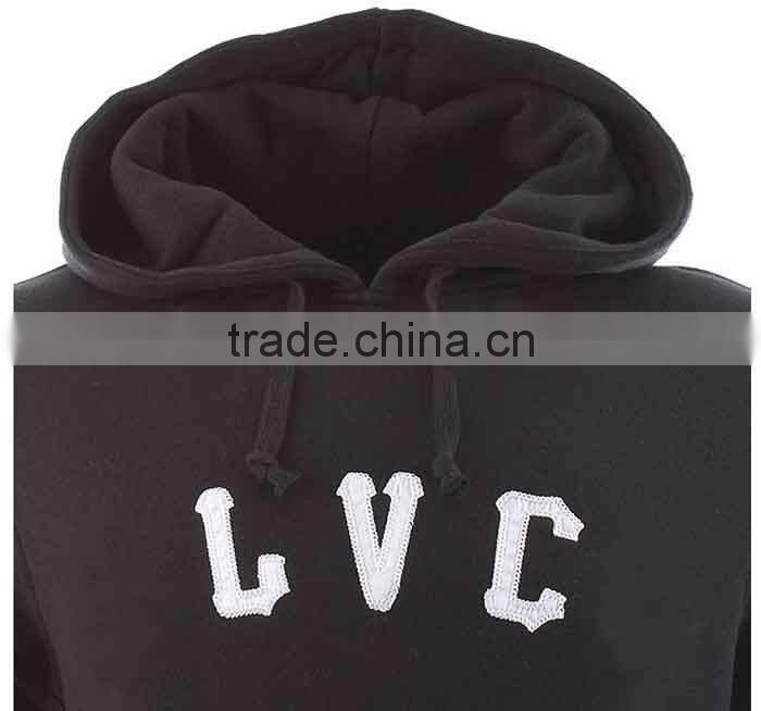 Black Cotton Cheap Custom Made Embroidered Hoodies