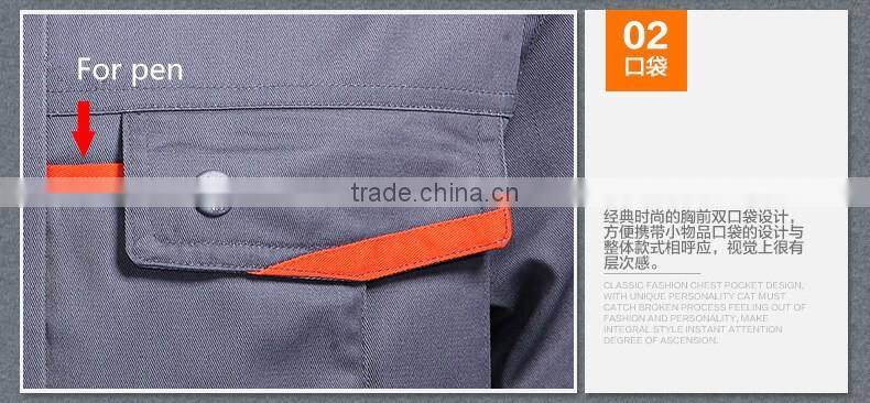 Juqian quality work cloth manufacturer China breathable gray blue unisex workwear uniform industrial uniform