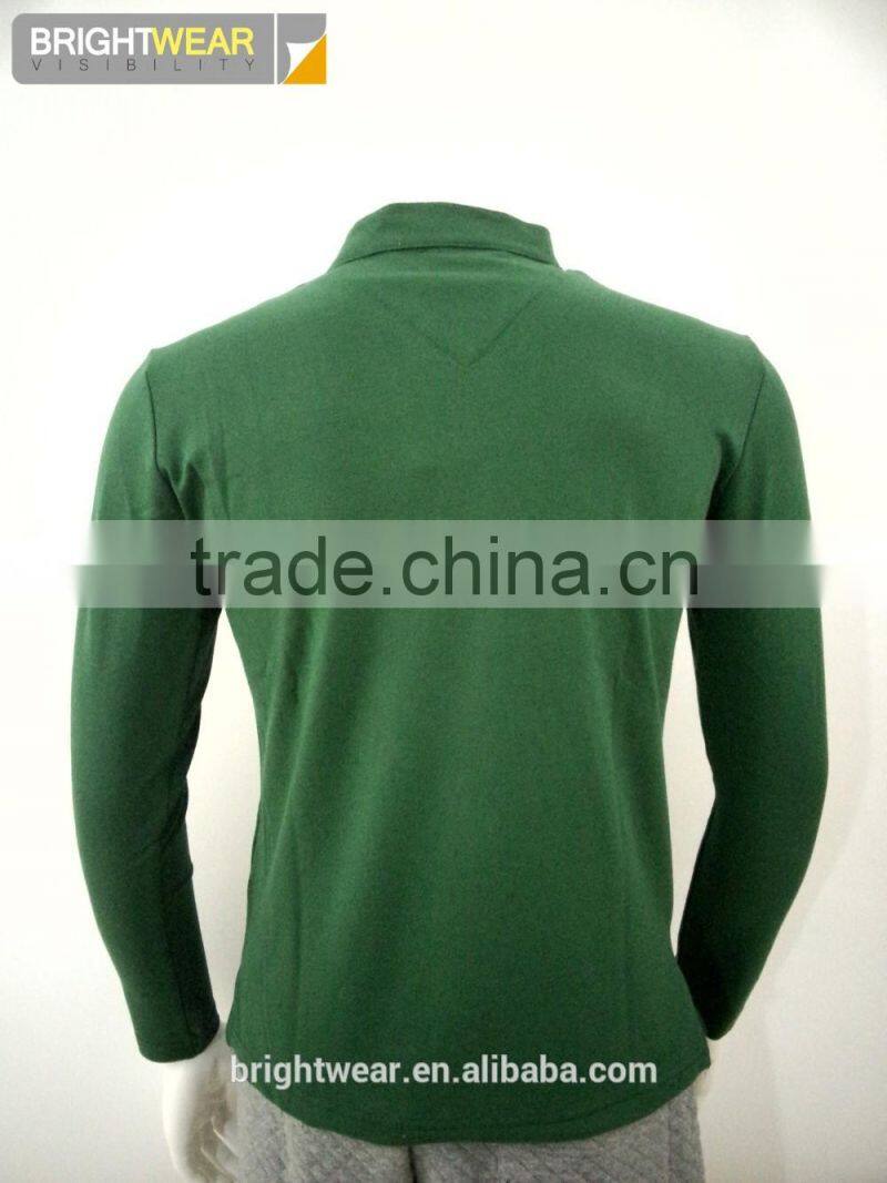 Men's 96%combed cotton 4%spandex polo shirt with stand collar