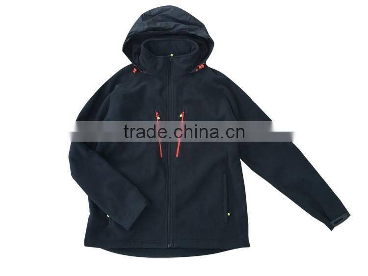 Mens warm sports windbreaker wind resistant hoodie fleece jacket