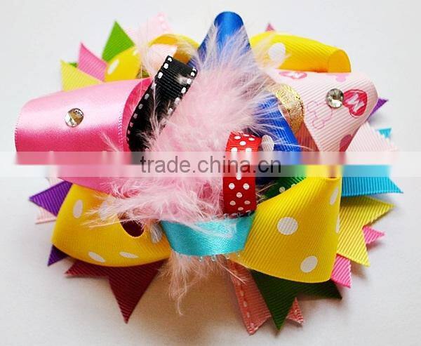 2014 christmas hair bow for kids, baby christmas hair bows