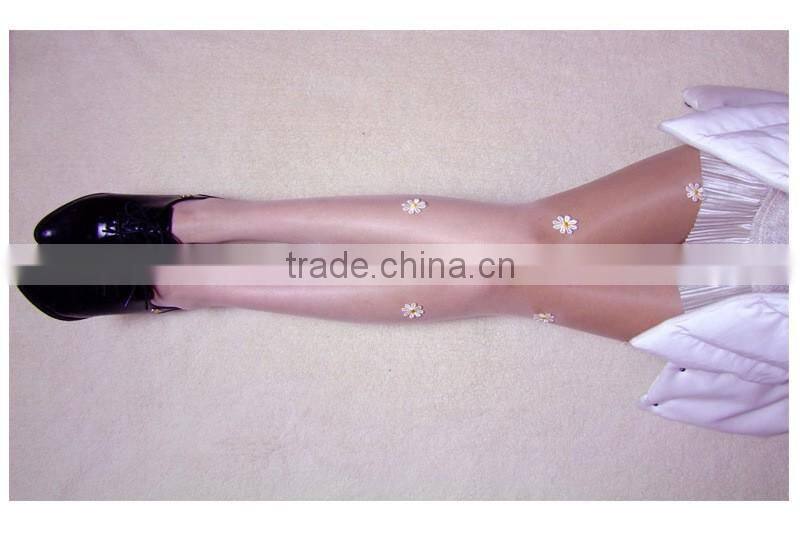 Handmade lace socks colorful flowers Pearl Rhinestone Anti-hook wire pantyhose stockings