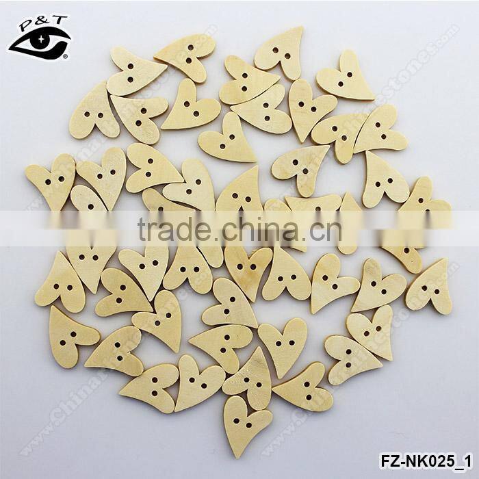 19x25mm wood buttons Heart shaped buttons for clothing decoration shoes diy accessories