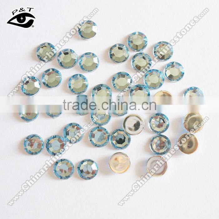 Flat back acrylic rhinestone epoxy crystal 10MM Lt sapphire for craft